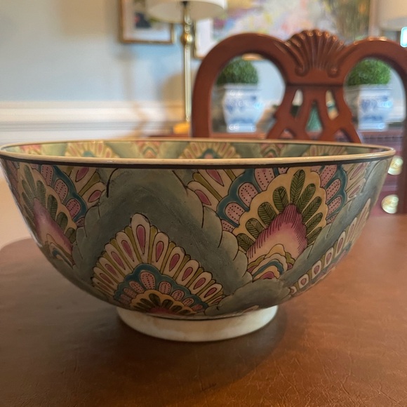 Toyo style decorative hand painted peacock vintage bowl - Picture 3 of 6